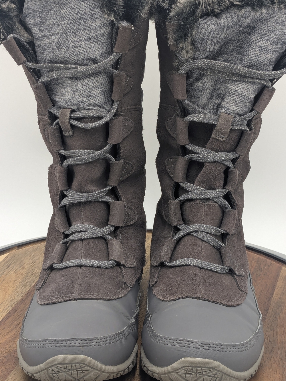 The North Face Women's Size 8 PrimaLoft Waterproof Winter Snow Boots Brown Gray